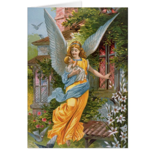 Viktorianischer Wächter-Engel mit Baby (Vorne)