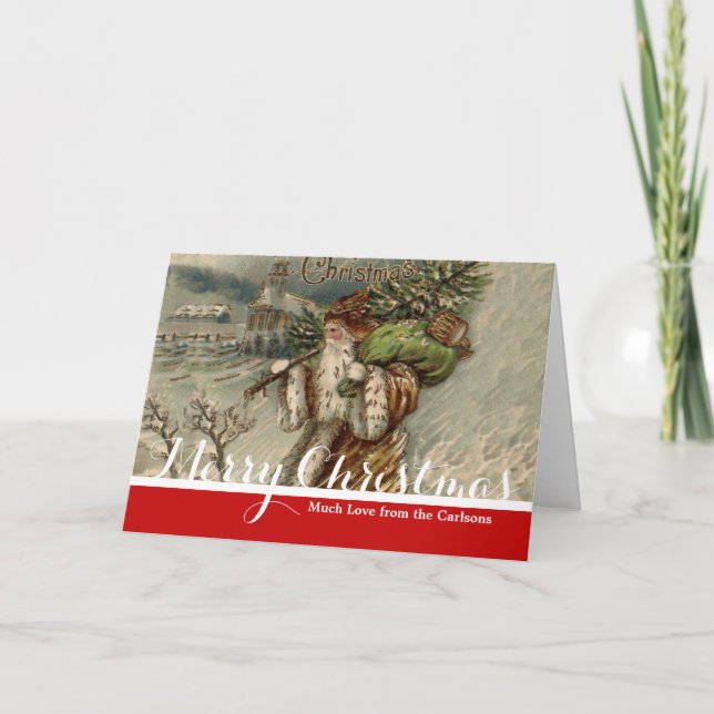 Viktorianischer Weihnachtsbaum Feiertagskarte (Vorderseite)