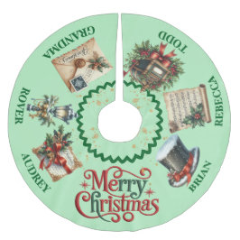 Viktorianischer Weihnachtsbaumrock mit Namen Polyester Weihnachtsbaumdecke