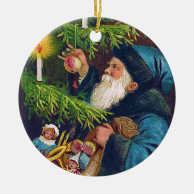 Viktorianischer Weihnachtsbaumschmuck Keramik Ornament (Vorne)