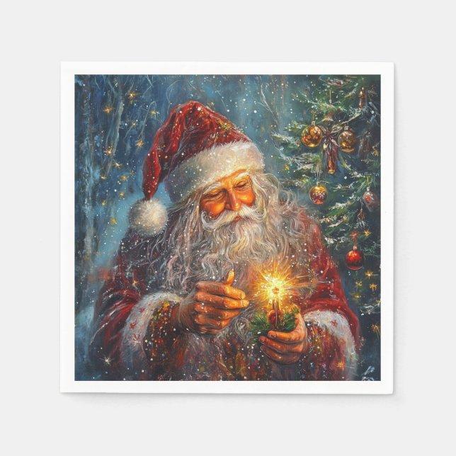 Viktorianischer Weihnachtscocktail Napkins Serviette (Vorderseite)