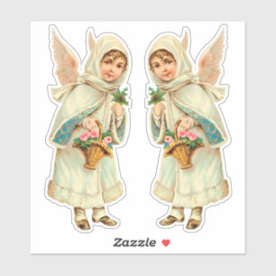 Viktorianischer Weihnachtsengel ausgeschnitten Aufkleber