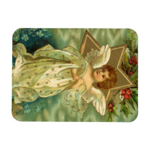Viktorianischer Weihnachtsengel mit vintage Goldst Magnet