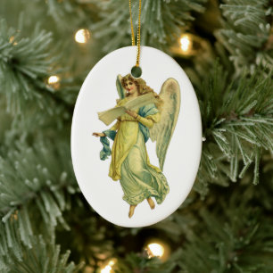 Viktorianischer Weihnachtsgel, Gloria in Excelsis Keramik Ornament