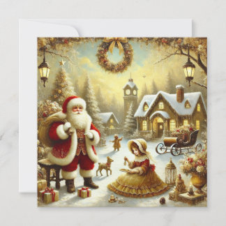 Viktorianischer Weihnachtsmann Feiertagskarte