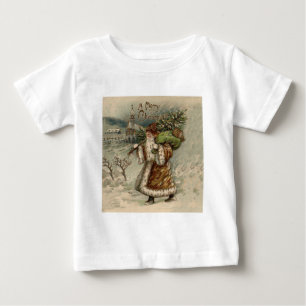 Viktorianischer Weihnachtsmann mit Weihnachtsbaum Baby T-shirt
