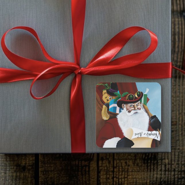 Viktorianischer Weihnachtsmann Quadratischer Aufkleber (Von Creator hochgeladen)