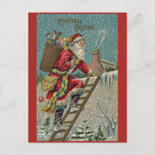 Viktorianischer Weihnachtsmann schickt dir ein Wei Postkarte