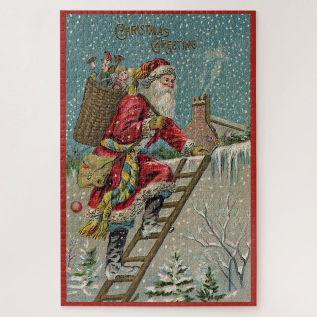 Viktorianischer Weihnachtsmann schickt dir ein Wei Puzzle (Vertikal)