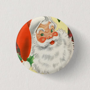 Viktorianischer Weihnachtsmann Traditionelle Weihn Button