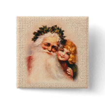 Viktorianischer Weihnachtsmann und Mädchen