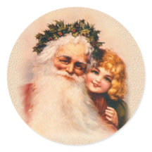 Viktorianischer Weihnachtsmann und Mädchen
