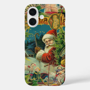 Viktorianischer Weihnachtsmann Weihnachtscollage A iPhone 16 Hülle