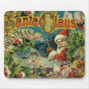 Viktorianischer Weihnachtsmann Weihnachtscollage A Mousepad