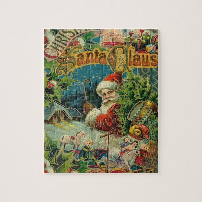 Viktorianischer Weihnachtsmann Weihnachtscollage A Puzzle (Vertikal)