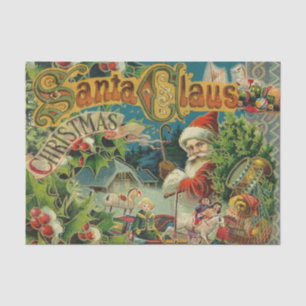Viktorianischer Weihnachtsmann Weihnachtscollage A Seidenpapier