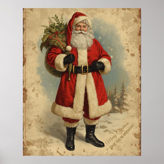 Viktorianischer Weihnachtsmann Wohngestaltung Poster (Vorne)