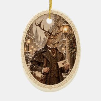 Viktorianischer Weihnachtsschmuck Hirsch Postbote