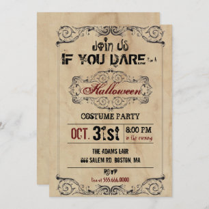 Viktorianisches Altpapier-Halloween-Party Einladung