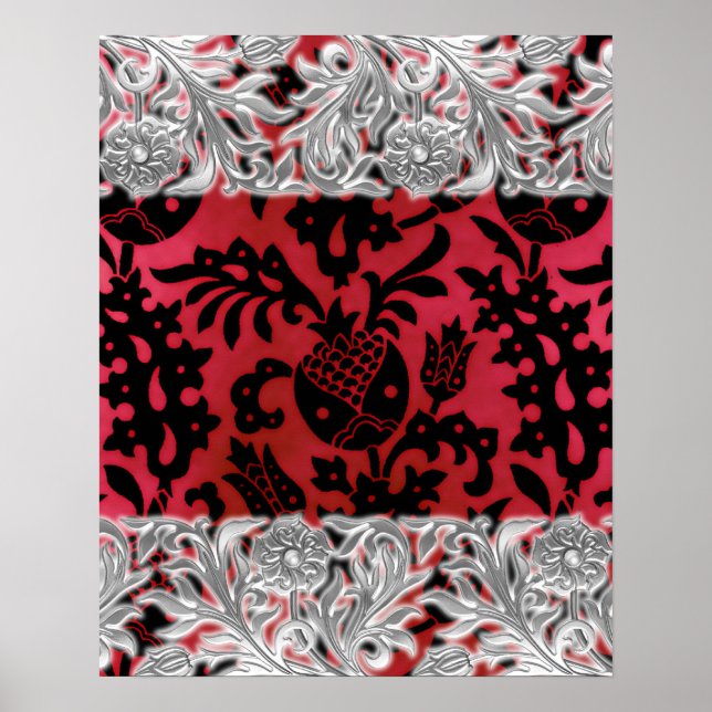 Viktorianisches Arabesque, POMEGRANATE NOUVEAU Poster (Vorne)
