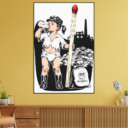 Viktorianisches Baby-Mädchen-Print - Lustiges Stre Leinwanddruck
