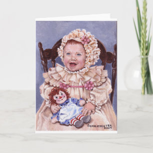 Viktorianisches Baby mit Puppe Karte