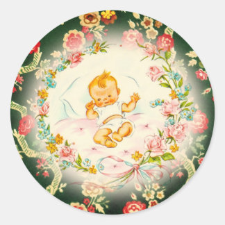Viktorianisches Baby Runder Aufkleber