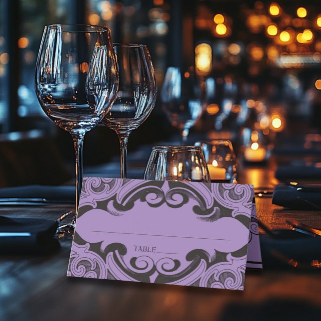 Viktorianisches Bad bis zum Tod Schwarz & Lila Hoc Platzkarte (Von Creator hochgeladen)