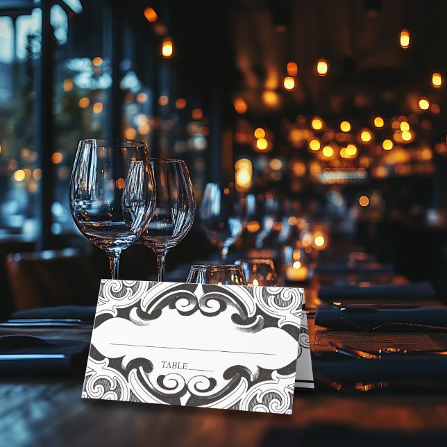 Viktorianisches Bad bis zum Tod Schwarz & Weiß Hoc Platzkarte (Von Creator hochgeladen)