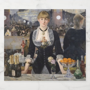 Viktorianisches Bar Girl in Folies Bergere, Frankr Bierflaschenetikett