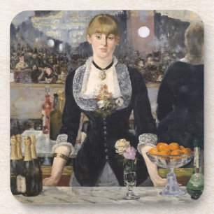 Viktorianisches Bar Girl in Folies Bergere, Frankr Getränkeuntersetzer