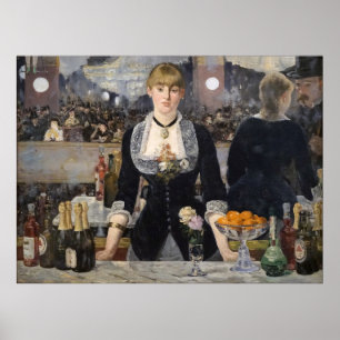 Viktorianisches Bar Girl in Folies Bergere, Frankr Poster