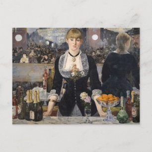 Viktorianisches Bar-Mädchen in Folies Bergere, Fra Postkarte