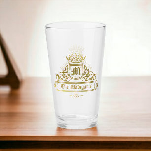 Viktorianisches Bar-Monogramm-Kronenfarbe Glas