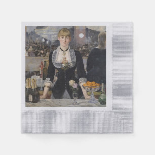 Viktorianisches Barmaid-Mädchen in Folies Bergere, Serviette