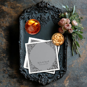 Viktorianisches Bat bis zum Tod Schwarz & Grau Hoc Serviette