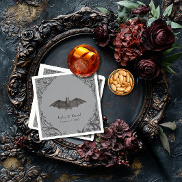 Viktorianisches Bat bis zum Tod Schwarz & Grau Hoc Serviette