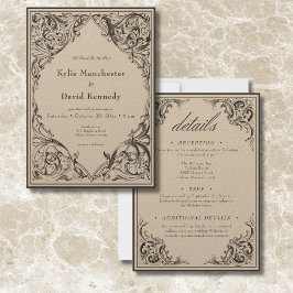 Viktorianisches Bat bis zum Tod Schwarz & Tan zwei Einladung