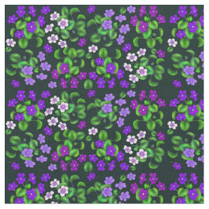 Viktorianisches blaues lila Garten-Veilchen-Gewebe Stoff