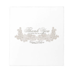 Viktorianisches Blumen-Spitzen-weißes Design Candy Notizblock