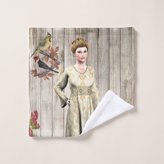 Viktorianisches Blumenbad Handtuchhalter Set (Waschlappen)