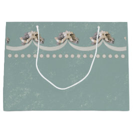 Viktorianisches Blumenband in grünem Geschenkbeute Große Geschenktüte