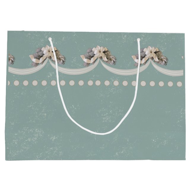Viktorianisches Blumenband in grünem Geschenkbeute Große Geschenktüte (Rückseite)
