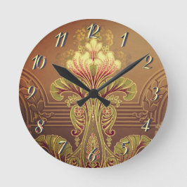 Viktorianisches Blumenfriedel, elegante Blume Juge Runde Wanduhr