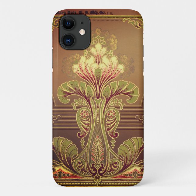 Viktorianisches Blumenfriedel, elegante Jugendstil Case-Mate iPhone Hülle (Rückseite)