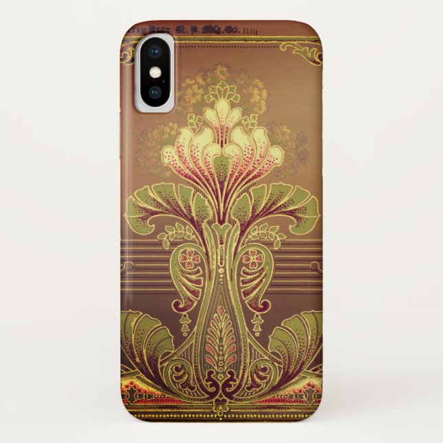 Viktorianisches Blumenfriedel, elegante Jugendstil Case-Mate iPhone Hülle (Rückseite)