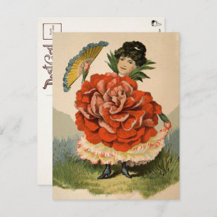 Viktorianisches Blumenmädchen Postkarte