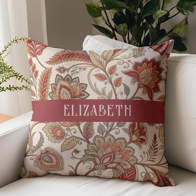 Viktorianisches Blumenmuster Chintz Monogramm Name Kissen (Von Creator hochgeladen)