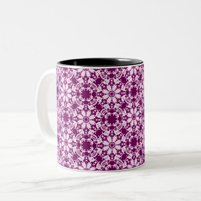 viktorianisches Blumenmuster Zweifarbige Tasse (Vorderseite Links)