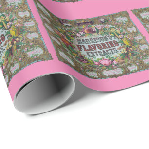Viktorianisches Blumenobst Backextrakte Vintag Geschenkpapier